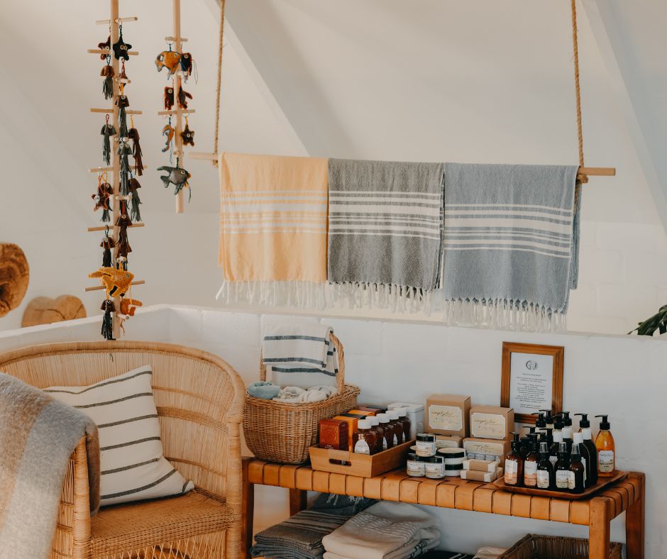 Barrydale Hand Weaver products in Gonana Guesthouse offering beachfront accommodation in Paternoster