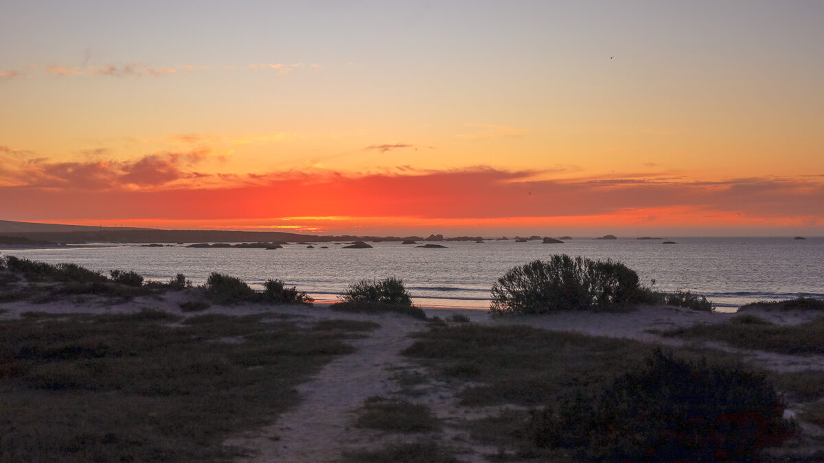 Image showing sunset over Paternoster beach from Gonana Guesthouse | Paternoster accommodation | self-catering